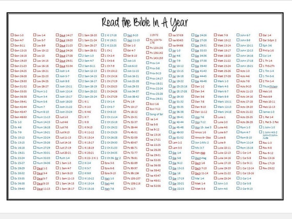 Read Bible Through In A Year Chart