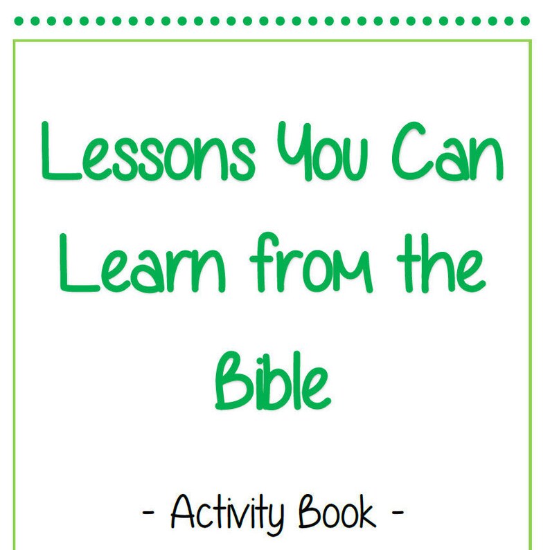 Lessons you can learn from the bible kids activity book etsy