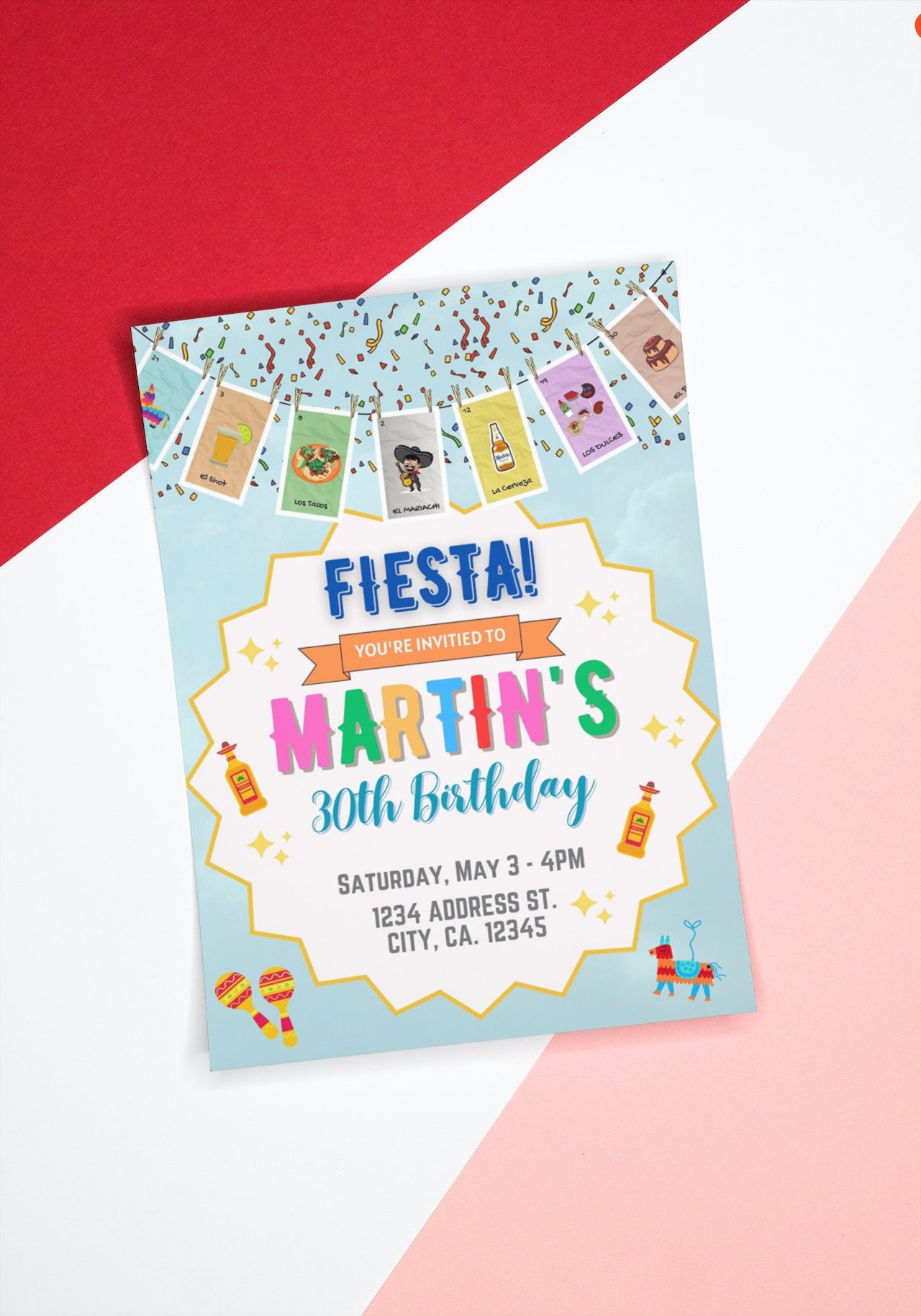 Invitación de cumpleaños de Loteria Mexicana - Etsy México