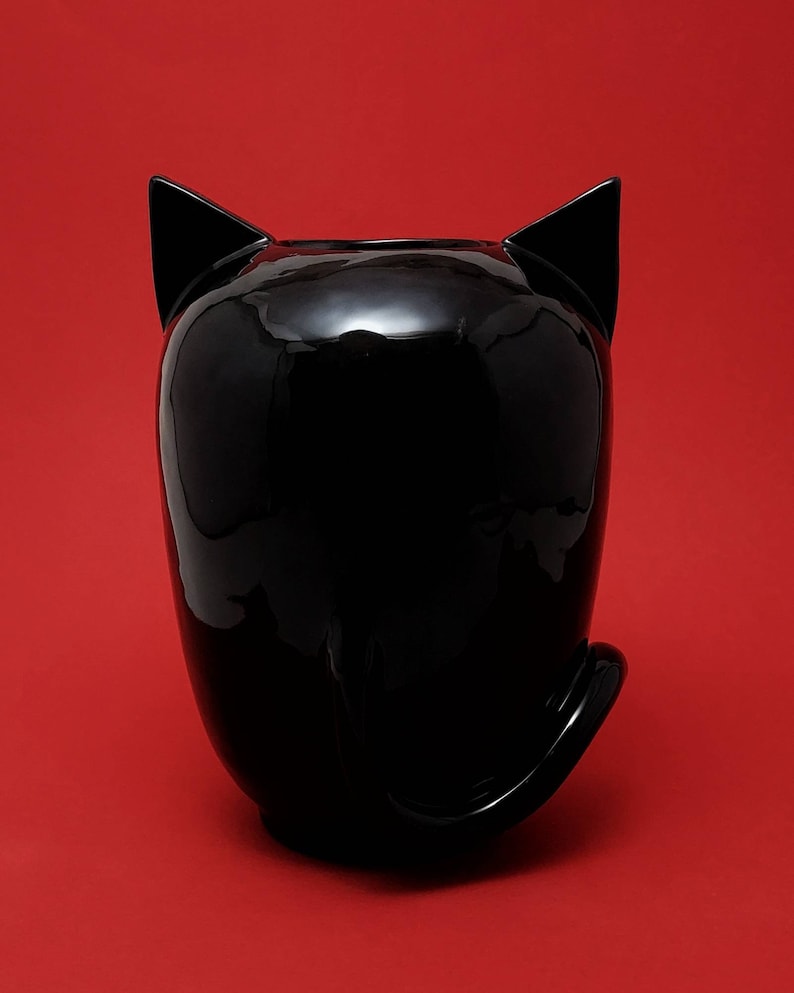 VISOVASO BLACK CAT vase en céramique décoré à la main image 4