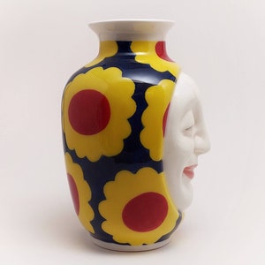 FACE VASE FRIEND FLY vase en céramique décoré à la main image 2