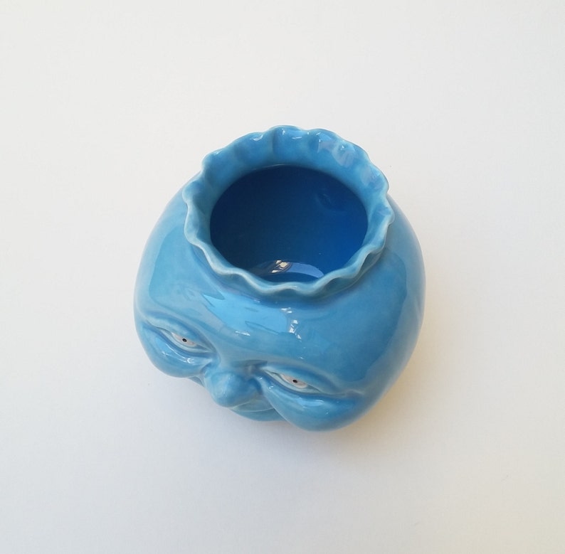 Hand made vase face Turquoise Vasotto