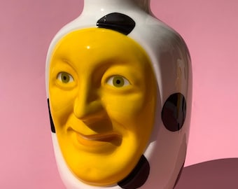 Jarrón de cerámica decorado a mano OVOVASO POLKA - LISTO para enviar