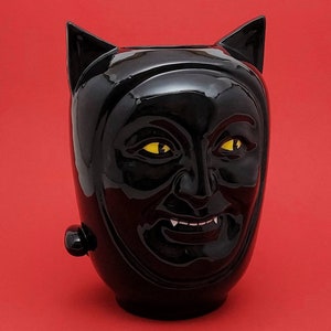 VISOVASO BLACK CAT vase en céramique décoré à la main image 2