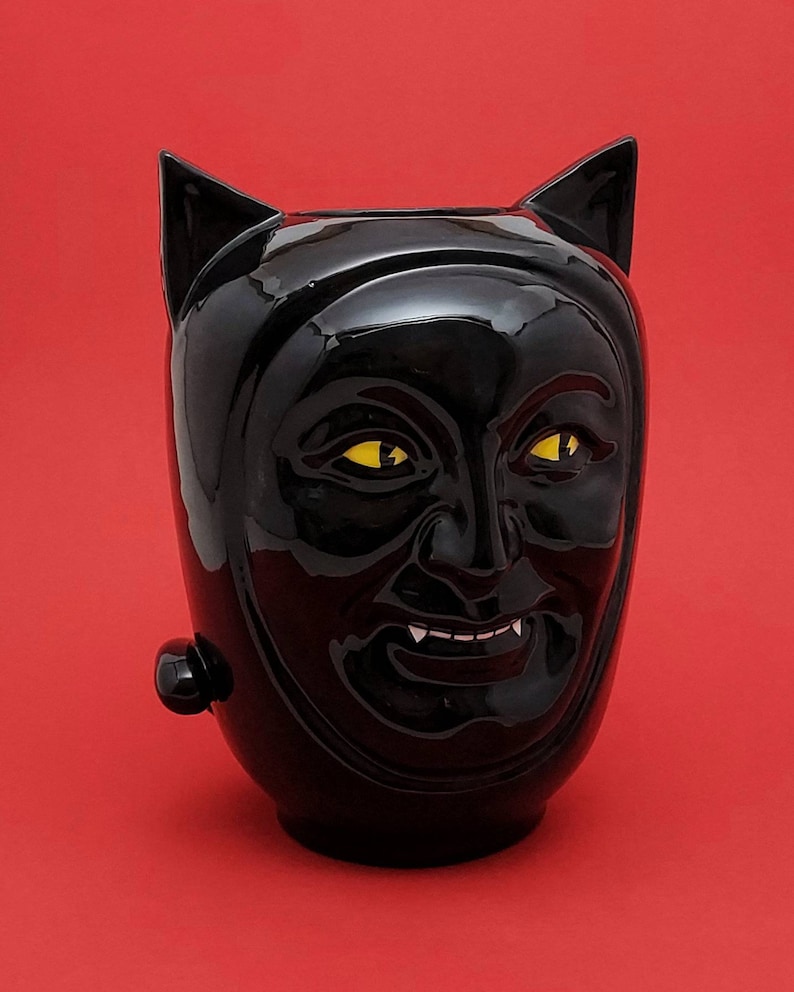 VISOVASO BLACK CAT vase en céramique décoré à la main image 2