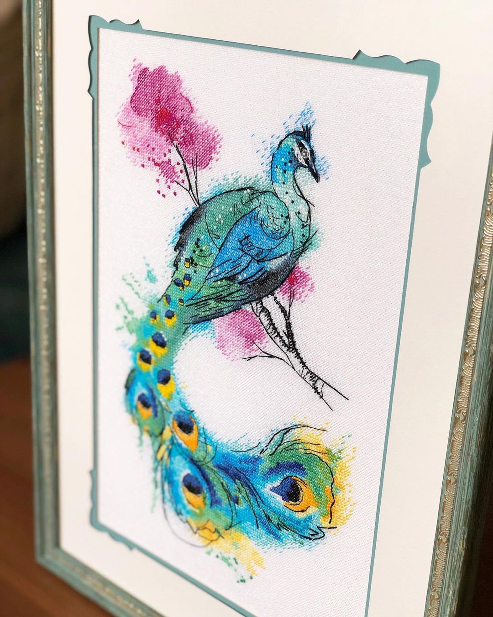 Peacock Cross Stitch Pattern Bird Cross Stitch Chart Cross Etsy