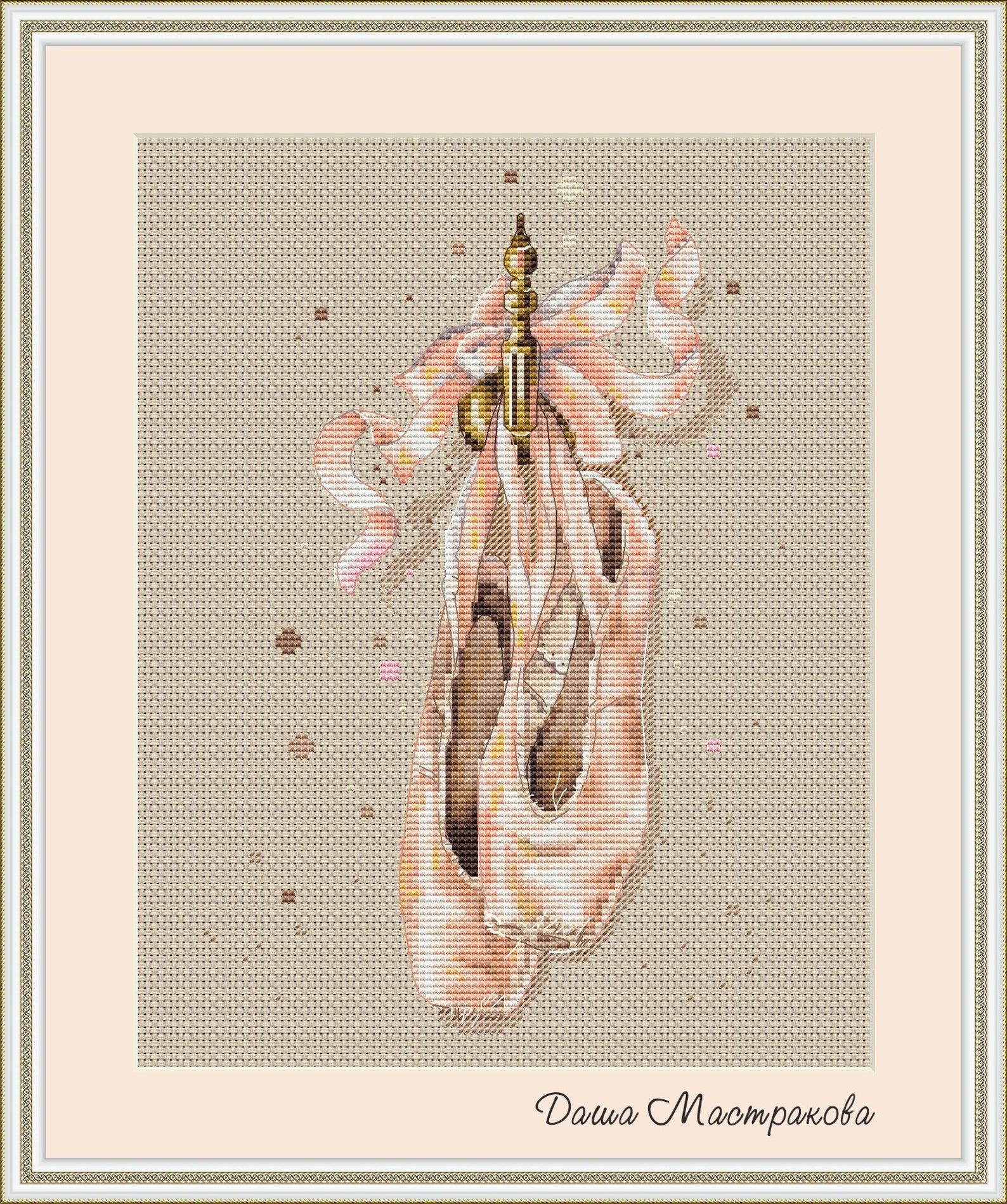cross stitch pattern for instant download|embroidery design|watercolor cross stitch|ballet shoes| cross stitch pattern
