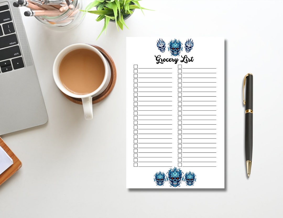 Personalized Fiery Skull Notepad, Gothic Stationery - Etsy