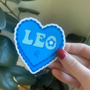 Leo Zodiac Heart Die Cut Sticker | Astrology Sticker | Zodiac Art | Vinyl Waterproof Durable Scratch Resistant Sticker