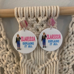 Clarissa Explains it All 90s Teenager Acrylic Dangle Earrings