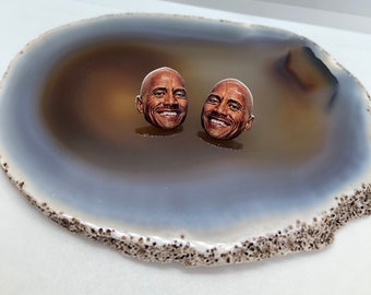 Dwayne Johnson The Rock Stud Earrings