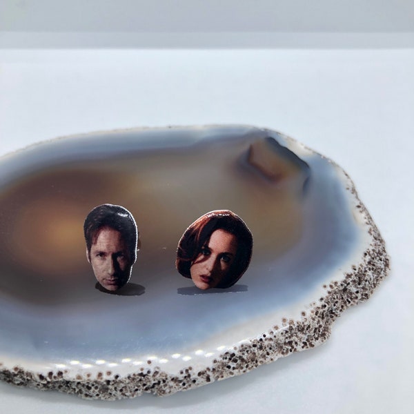 X-Files Scully and Mulder Stud Earrings