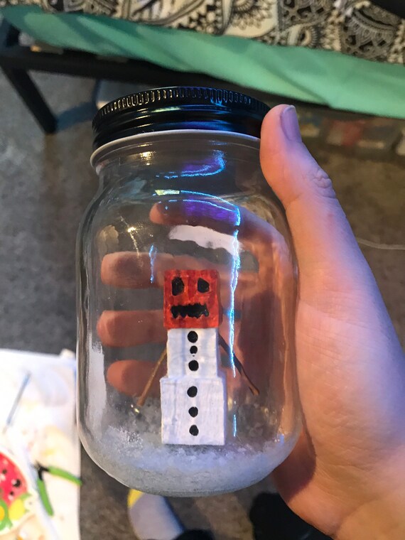 Minecraft Snow Golem Jar Etsy