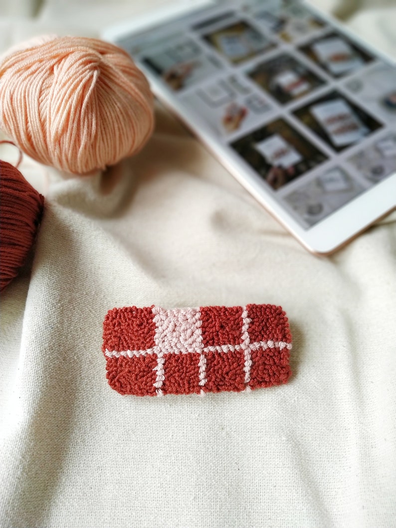 Punch Needle Embroidery Hair Clip Flower Hair Pin Handmade Etsy