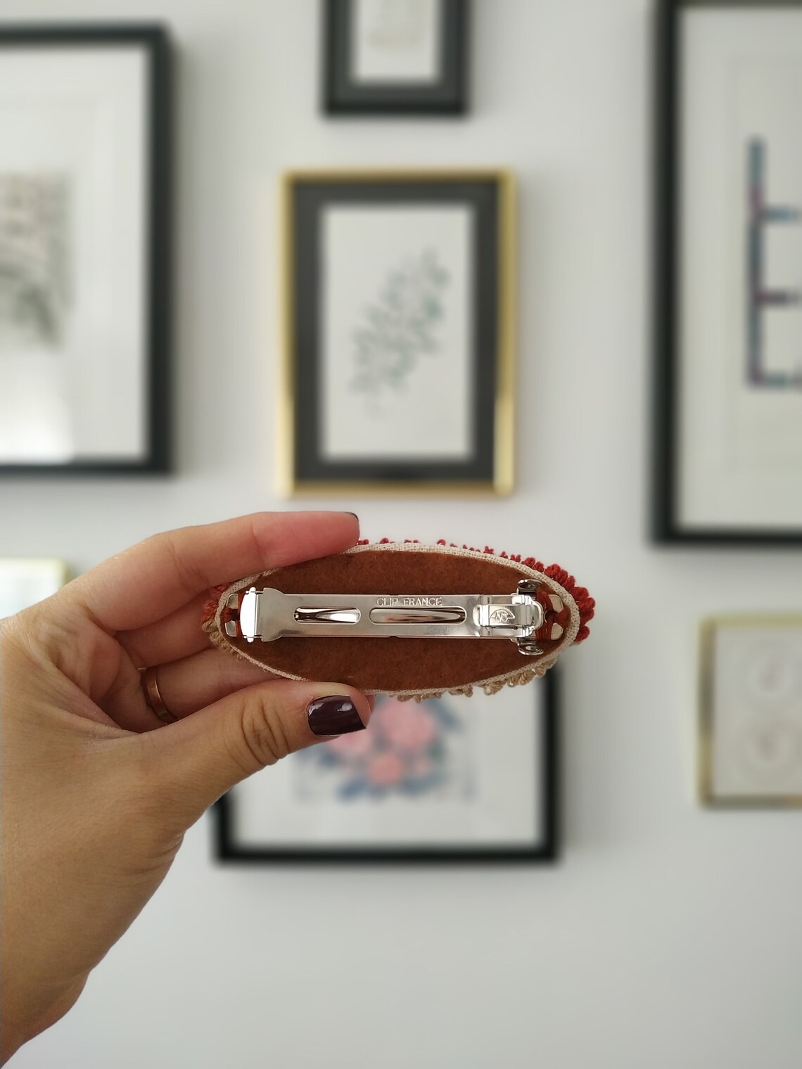 Punch Needle Embroidery Hair Clip Flower Hair Pin Handmade Etsy