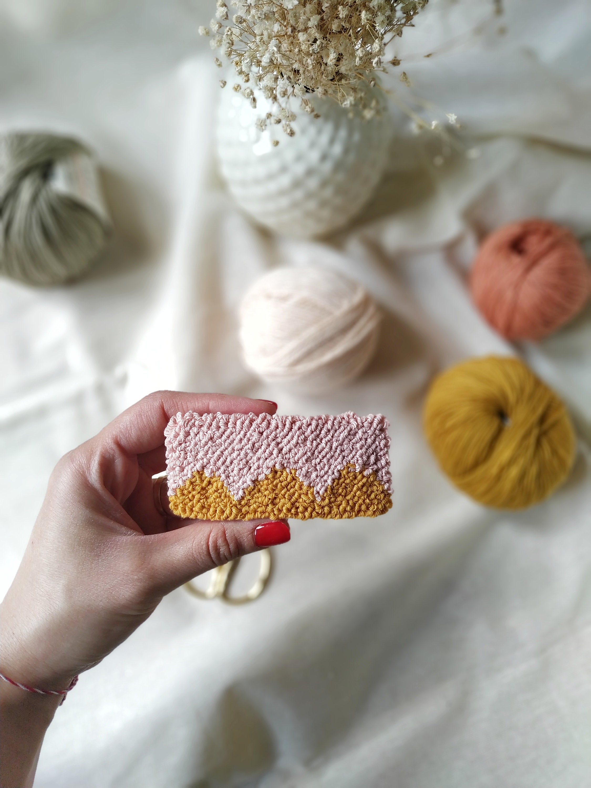 Punch Needle Embroidery Hair Clip Flower Hair Pin Hand Made Etsy