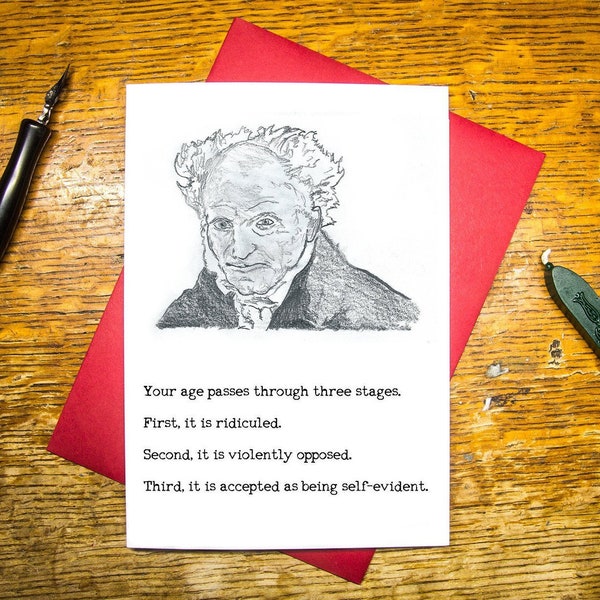 Schopenhauer Philosophy Birthday Card - Funny - Truth - Age