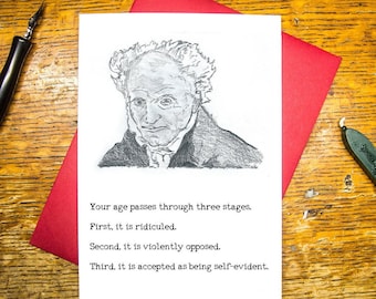Schopenhauer Philosophy Birthday Card Funny Truth Age