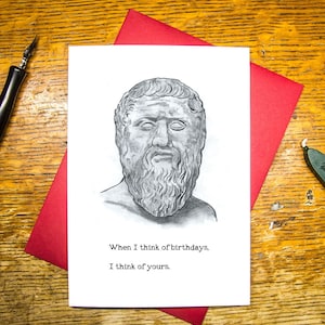 Platon Philosophie Geburtstagskarte - Lustig - Akademisch - Formen