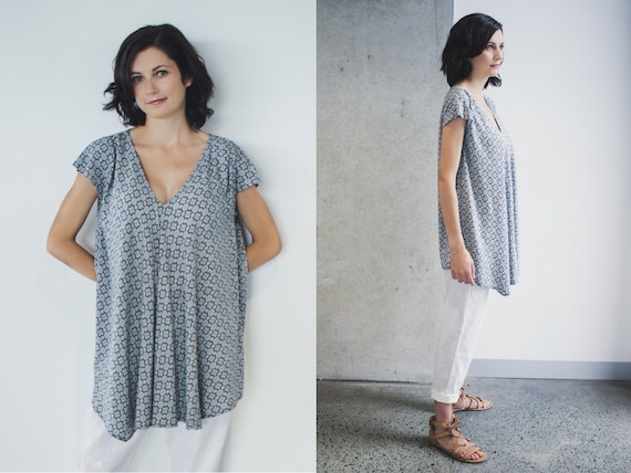 Sewing Pattern Pdf Plus Size Womens Koi Drape Front Top Etsy