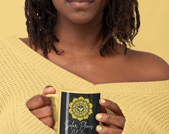 Solar Plexus Chakra Mug, Affirmation Mug, Chakra Tea Mug, Yoga Mug, Yoga Teacher Mug, Mantra Mug, Yellow Mug, Color Therapy Mug,