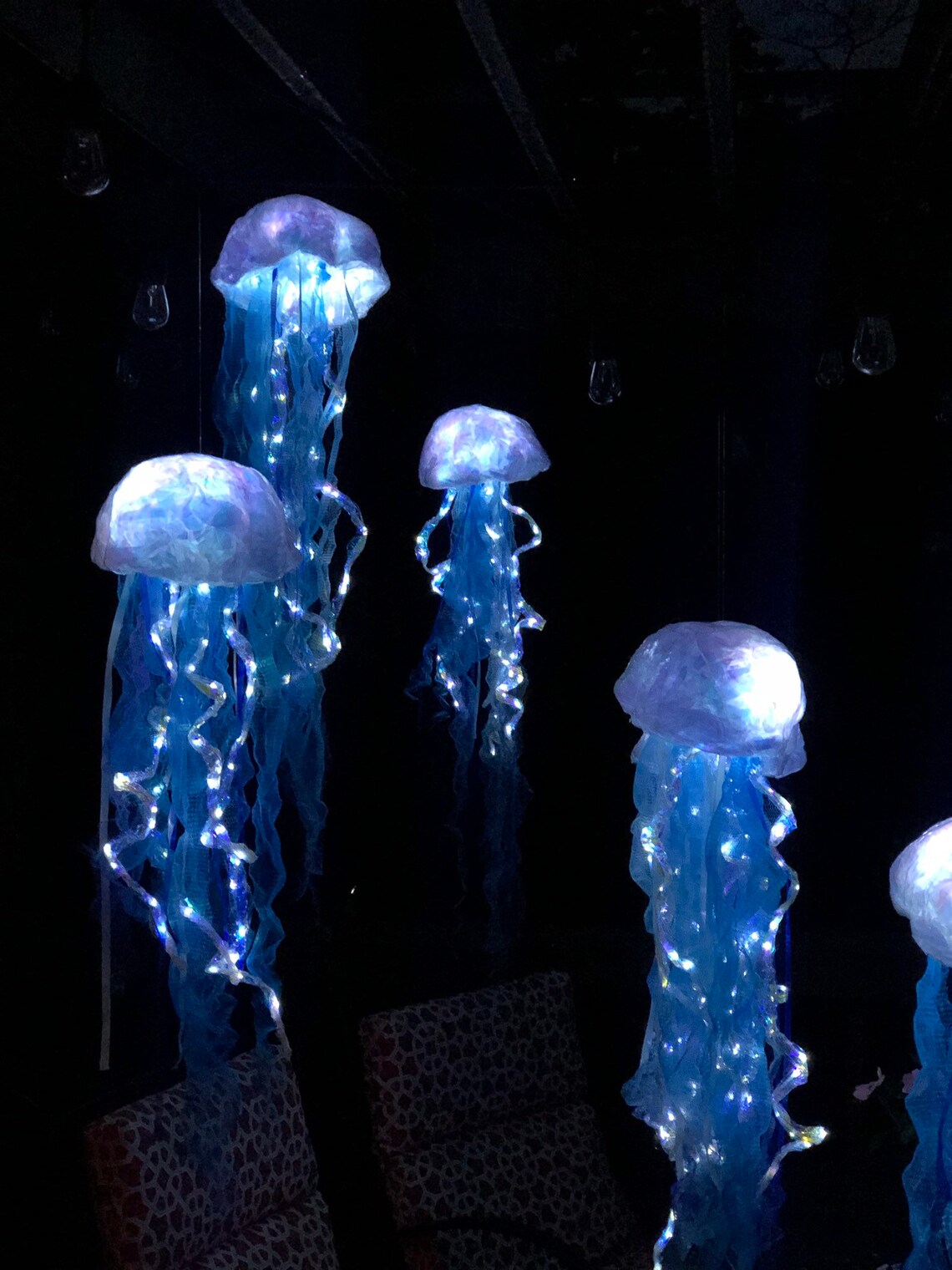 Pair of 2 Jellyfish hanging LIGHT UP lanterns under the sea Etsy