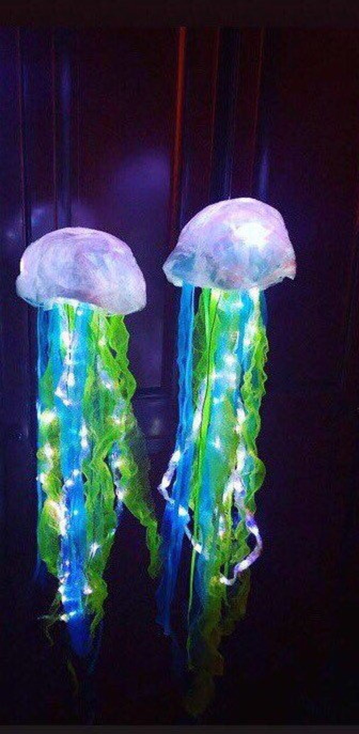 Pair of 2 Jellyfish hanging LIGHT UP lanterns under the sea Etsy