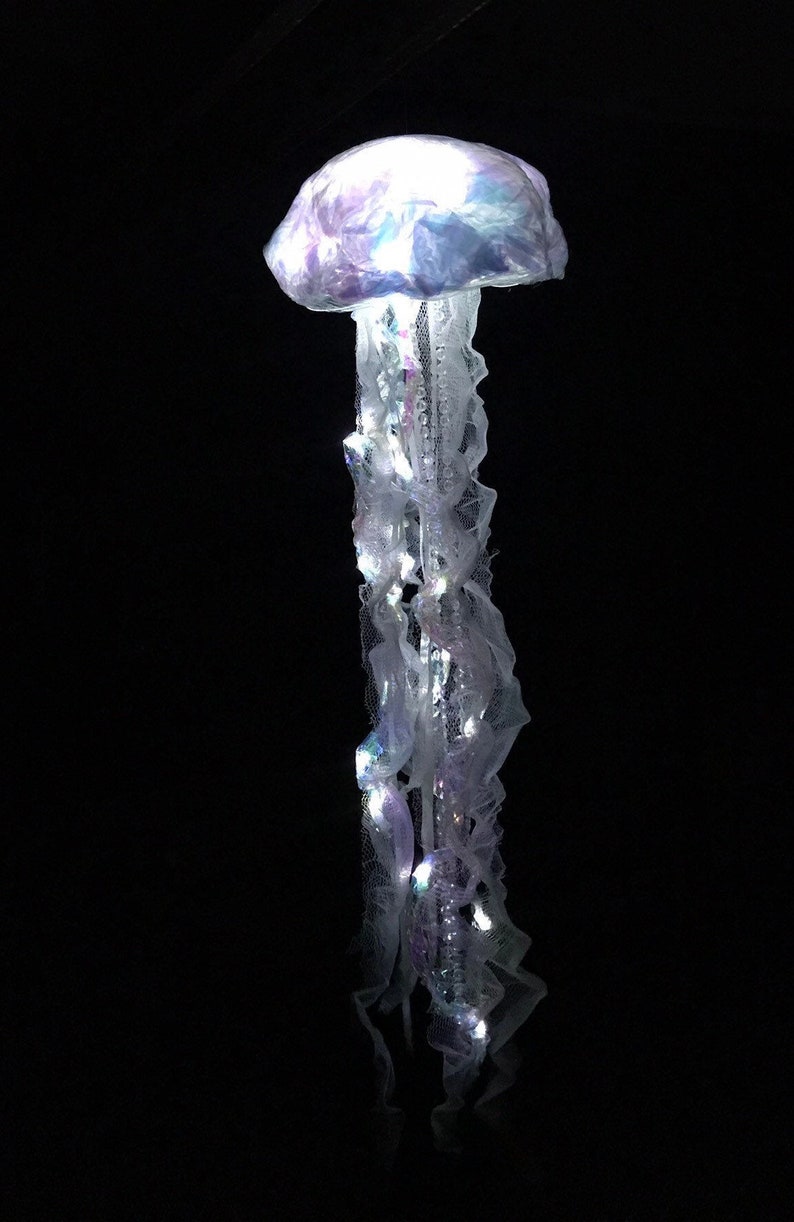 Jellyfish Light Beautiful white iridescent Hanging jellyfish | Etsy