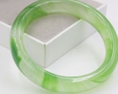 Lite Green Icy Agate Bangle 60mm