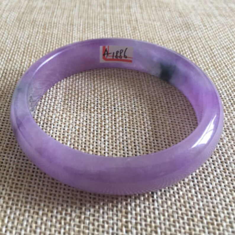58mm Lavender Jadeite JADE with Flower Bracelet Bangle #886