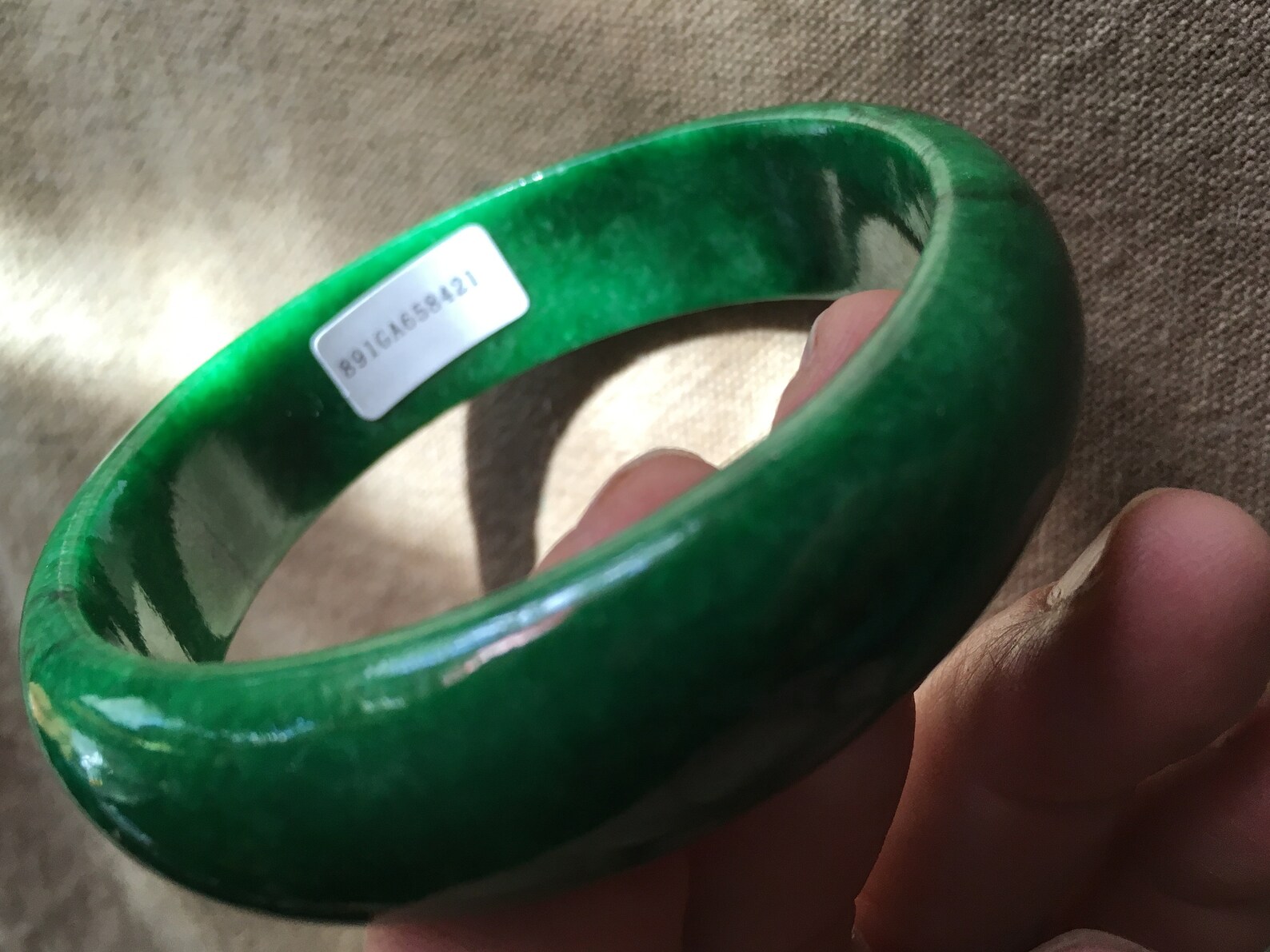 62.53 Mm Spinach Green Jadeite Bangle Bracelet 421 Thick Etsy
