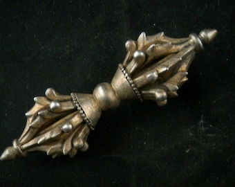 Phurba Durga Antique Brass Buddhist Ritual Piece 3.8"