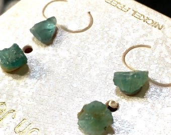 Rare Grandidierite Lite Sea Blue Raw Post Stud Earrings Handmade Gold or Silver Stainless Steel