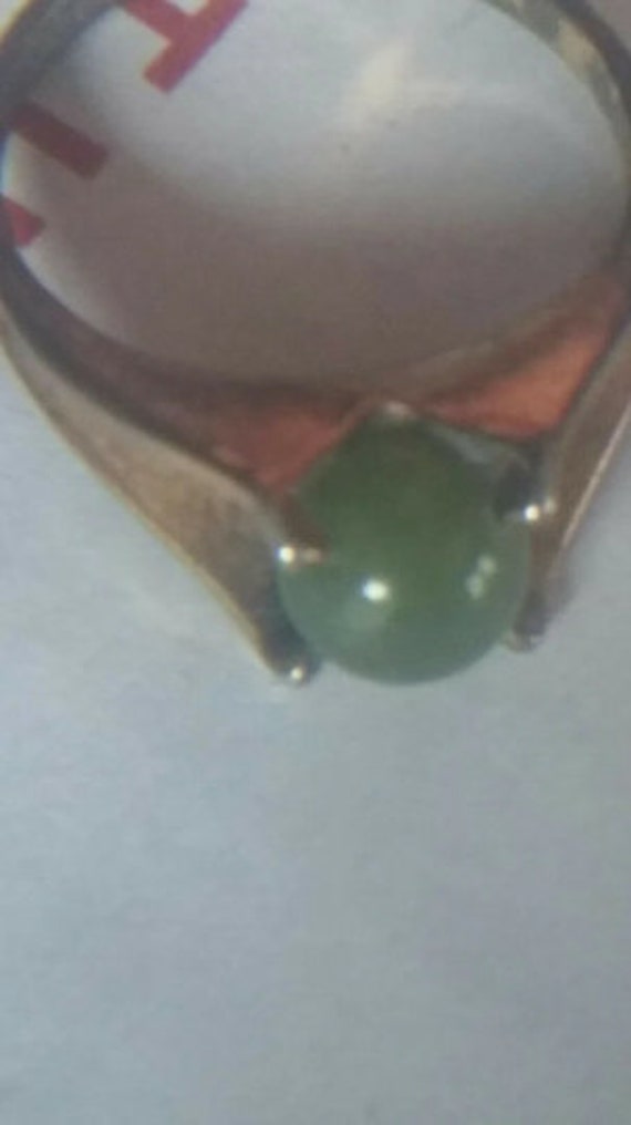 Size 6 Nephrite Jade Ring Apple Ball Set in Old St