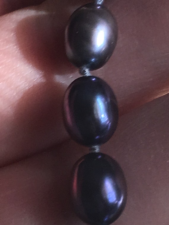 Tahitian Pearl Necklace Large Gorgeous Olives 27 … - image 1