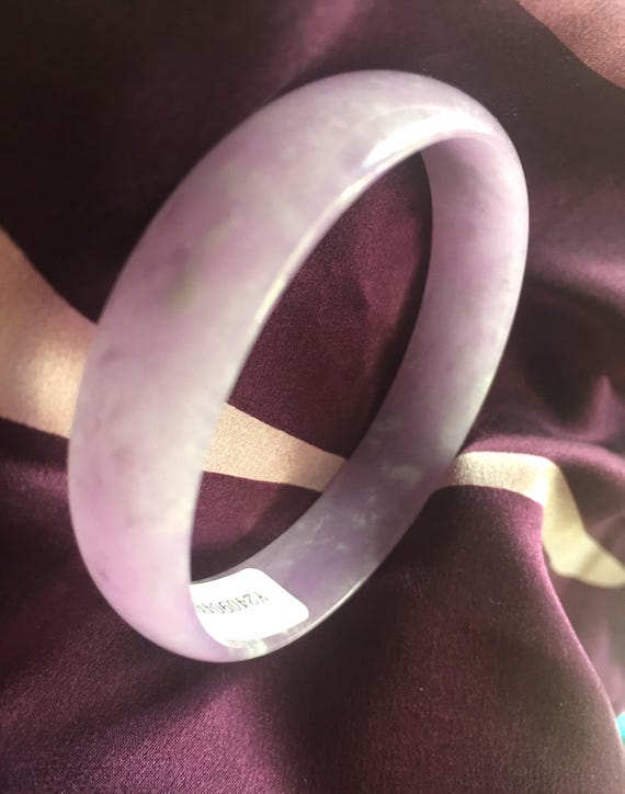 52.55mm Solid Light Lavender Green Certified Jade… - image 2