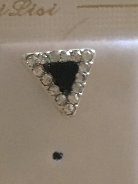 Earrings Ear Stud  925 Silver Triangle with Silve… - image 4