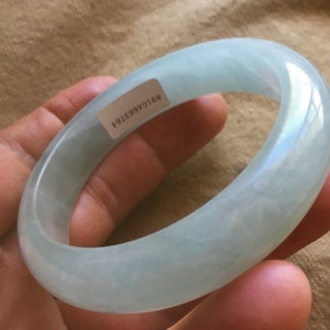 58 mm Ładna bransoletka z jadeitu w kolorze niebieskim i zielonym #764