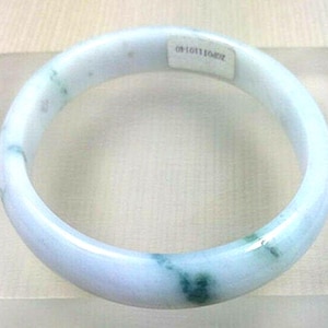 58x51.5mm Certified Oblong Grade A Lavender + Moss Green Jadeite Jade Bracelet Oval Jade Bangle #140c 163.5 Ct