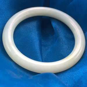 52mm Petite Lite Green White Natural A JADE Jadeite Princess Bangle Bracelet  #K76