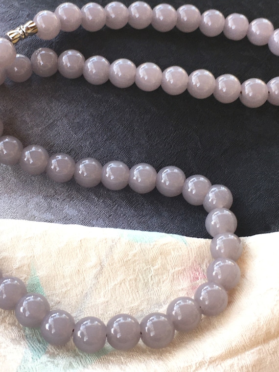 Purple Jade Necklace Bead 10mm HeTian Nephrite Jad