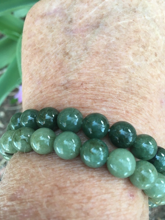 Forest Green Jadeite Jade 9-10mm Natural Type A w… - image 9
