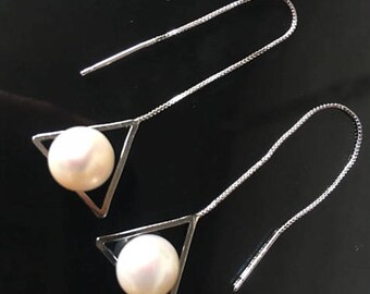 Dainty Unique Cultured Pearl Earrings