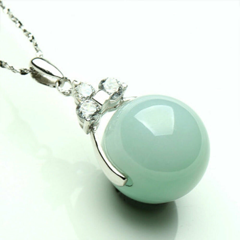Elegant 13mm Lite Green Jadeite Jade Ball Necklace 17 or Etsy