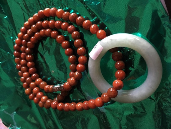 All Jadeite Jade Ring with isabellinius tawny jad… - image 1