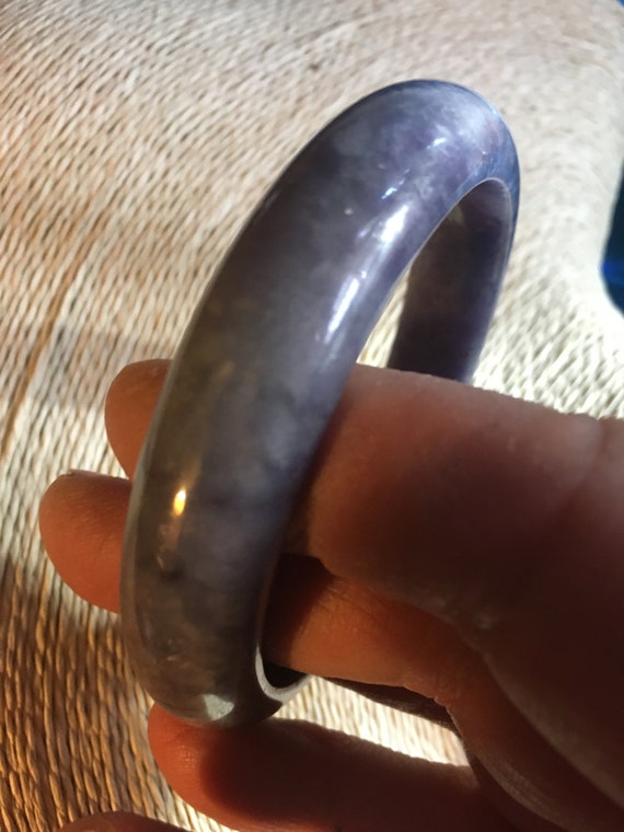 62mm Magnificent! Lavender Gray Jadeite Jade Bang… - image 9