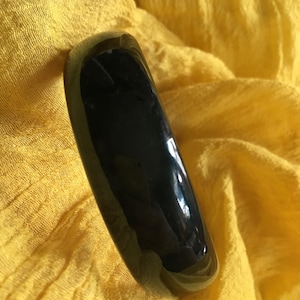 63mm Black Green Nephrite Certified Jade Bangle Stunning 20mm thick band #367