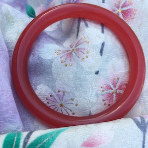 55mm, 58mm or 65mm Luscious Red Bashan Jadeite Jade Mesmerizing Handmade Jade Bangle Bracelet