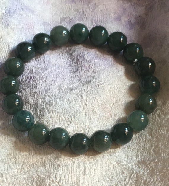 Forest Green Jadeite Jade 9-10mm Natural Type A w… - image 2