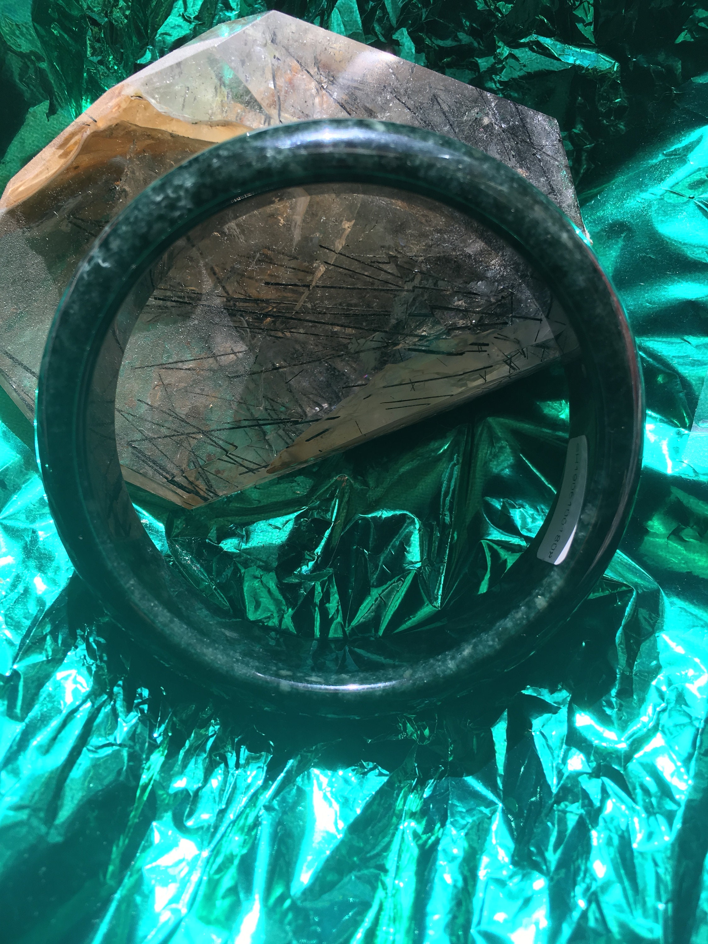 58mm Certified Dark + Black Green Dense Moss Jadeite JADE
